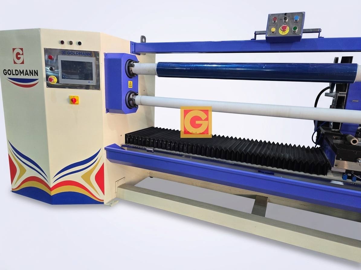Automatic log roll slicing machine by Goldmann Automatics (view 3)