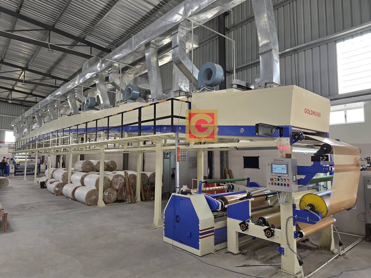 BOPP tape adhesive coating plant manufactured by Goldmann Automatics (view 2)