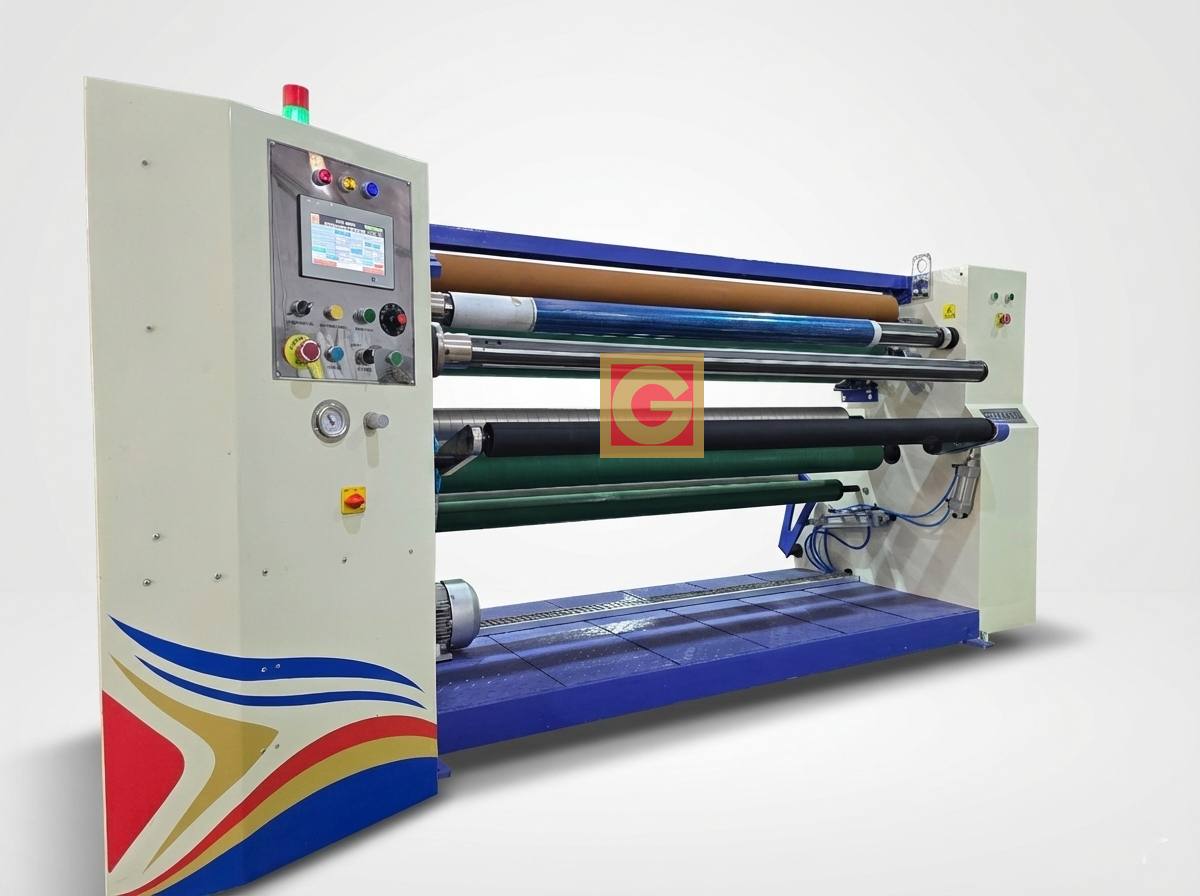Automatic log roll rewinding machine by Goldmann Automatics (view 1)